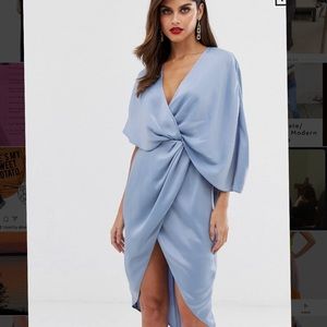 ASOS DESIGN satin midi asymmetrical dress. NWT!!